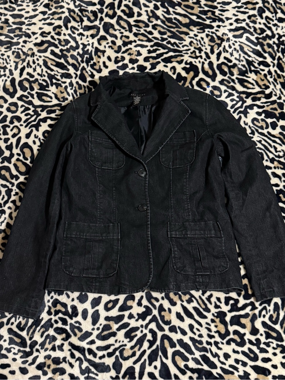 attention Black Denim Blazer Jacket
